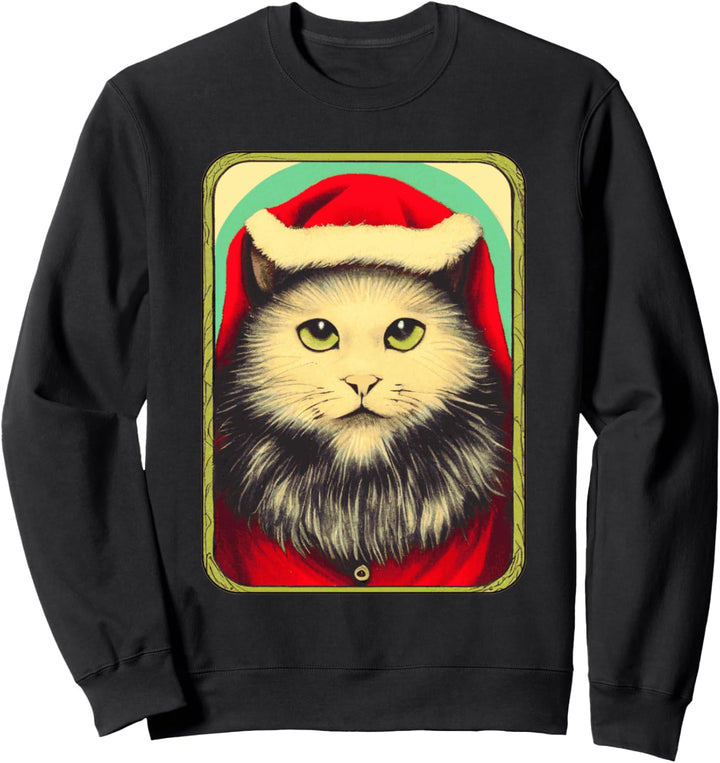 Weihnachtsmann Katze Tarotkarte Weihnachten Sweatshirt