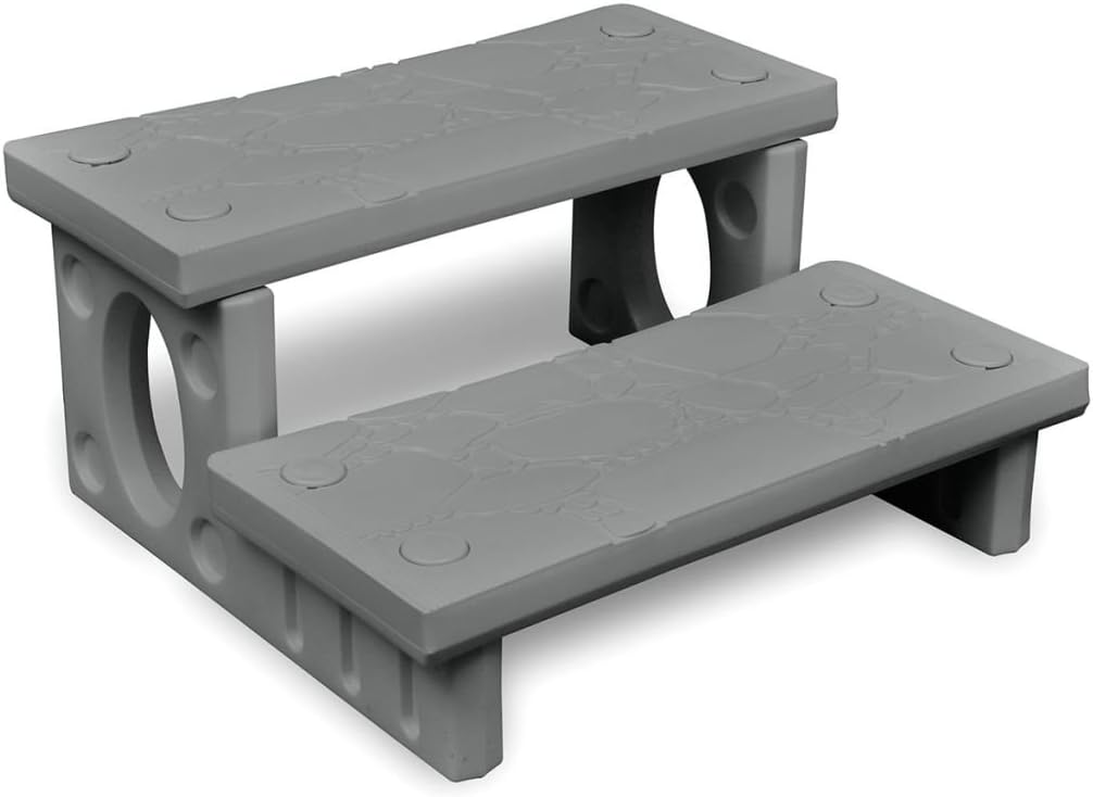 pedkit Einstiegstreppe Whirlpooltreppe Kunststoff Spa-Treppe Einstiegshilfe Rutschsicher mit 2 Stufe