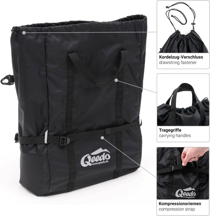 Qeedo Travoy Fahrrad Lastenanhänger (2020) Set Shopping Bag - Cool Grey