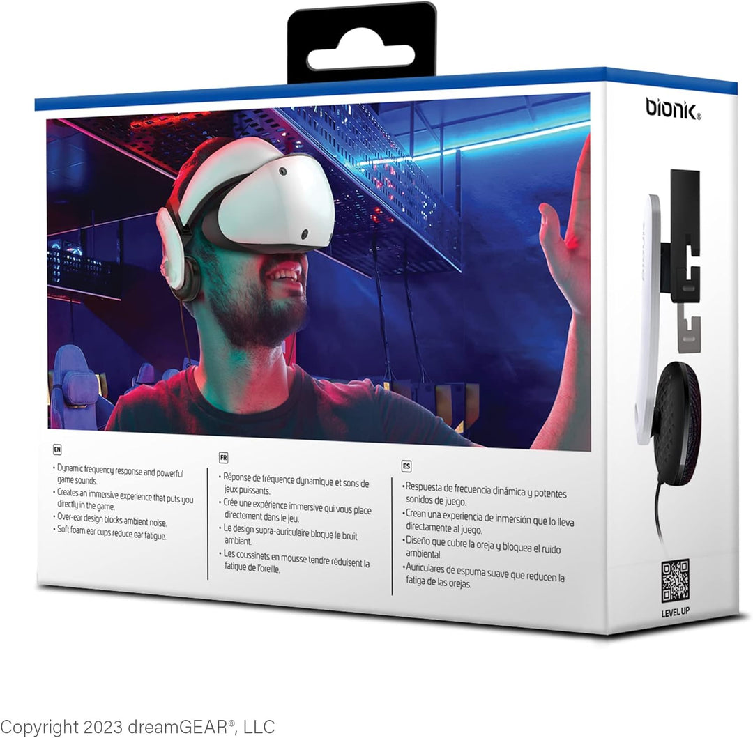 DreamGEAR Bionik Mantis VR Headphones: Compatible with Playstation VR2, Adjustable Design, Direct Co