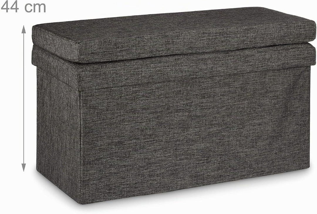 Relaxdays Faltbarer Sitzhocker mit Lehne L HBT 73 x 76 x 38 cm Sitzbank und stabiler Sitzcube als Fu