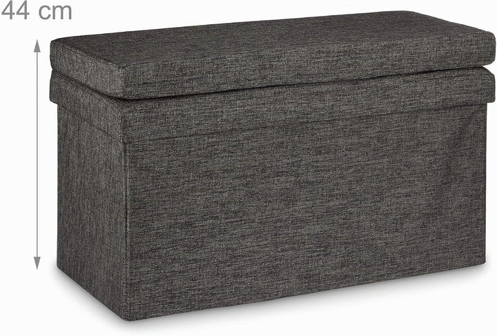 Relaxdays Faltbarer Sitzhocker mit Lehne L HBT 73 x 76 x 38 cm Sitzbank und stabiler Sitzcube als Fu