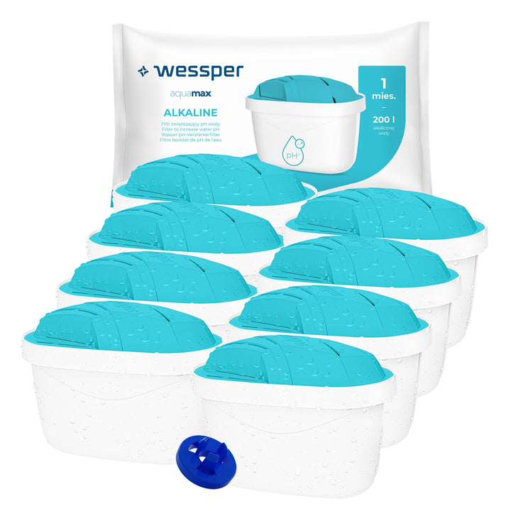 Wessper Alkalisches Wasser-Alkalische Wasserfilter Kartusche, hoher pH-Wert, Pack 8, Pack 8