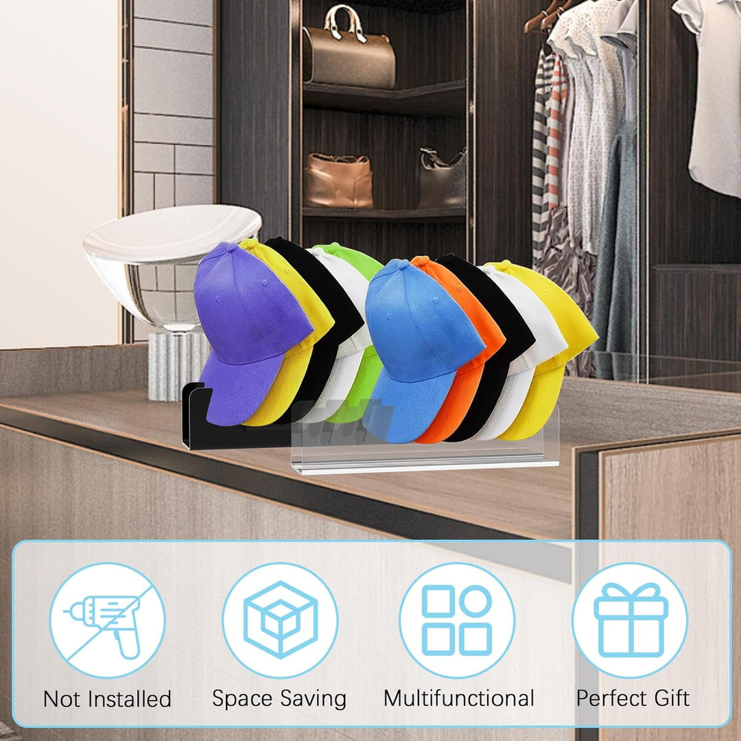 Cap Halter, 4 Stück Kunststoff Kappen Organizer, Cap Aufbewahrung Fasst 21 Hüte, Desktop Cap Halteru