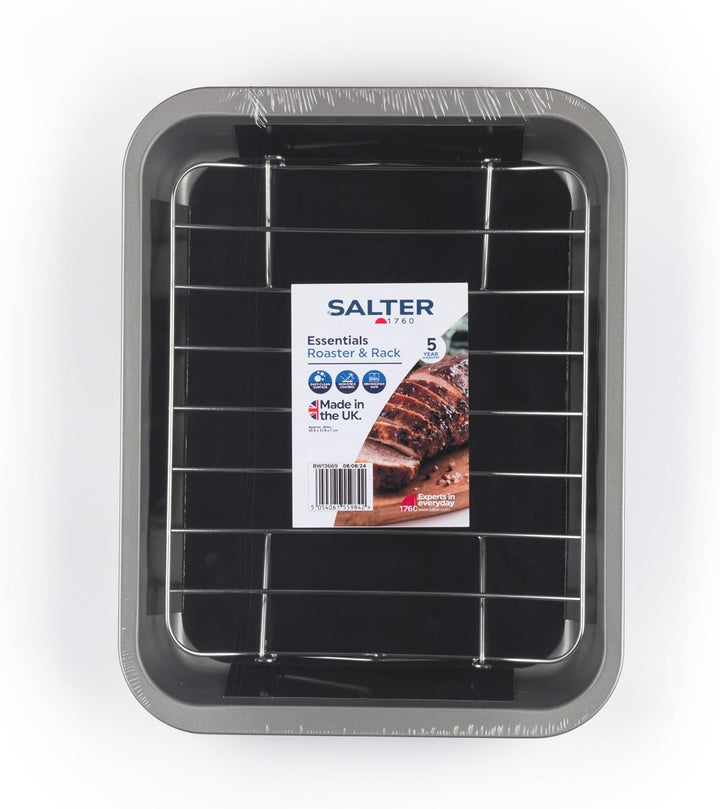 Salter Essentials 41 cm Bräter – Antihaft rechteckiges Ofenblech, spülmaschinenfest, leicht zu reini