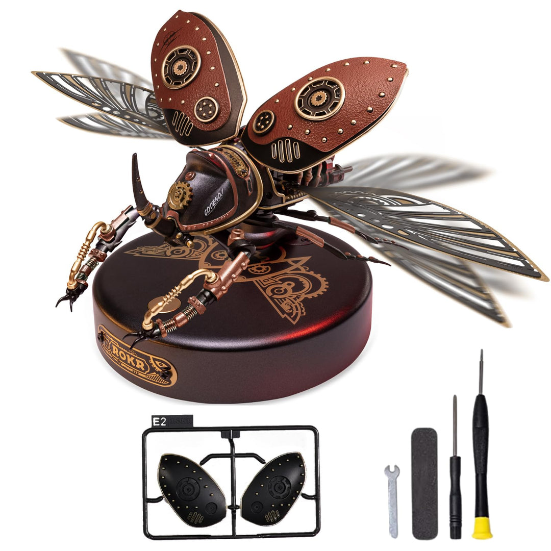 ROKR Käfer Storm Beetle 3D Metall Puzzle Modellbausatz Erwachsen-Steampunk Insekt Figur Sammelbares