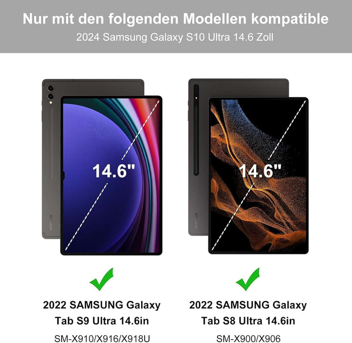 IVEOPPE Tastatur für Samsung Galaxy Tab S10 Ultra 2024, Hülle mit Tastatur Galaxy Tab S10/S9 Ultra,