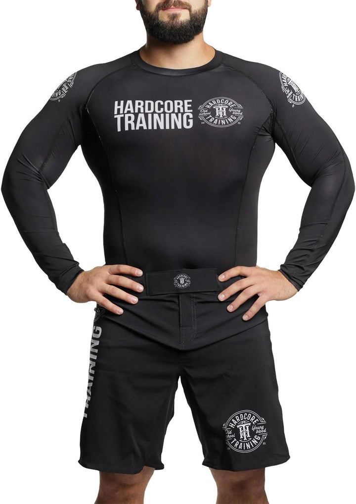 Hardcore Training Recruit Rash Guard Men's Kompressionshemd Herren Lange Ärmel Grappling Jiu Jitsu M