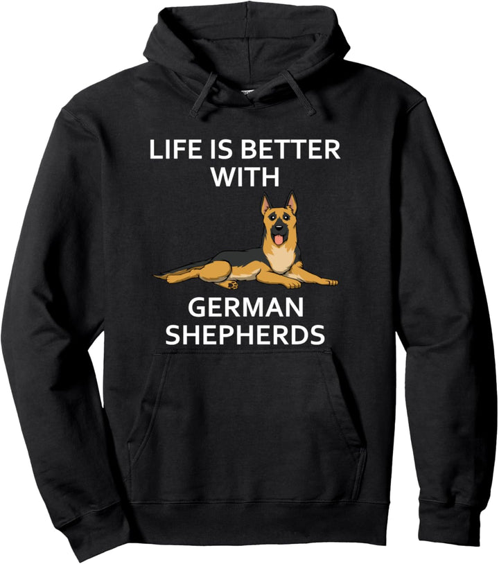 Leben mit Schäferhund Niedlicher Hund Spruch Pullover Hoodie