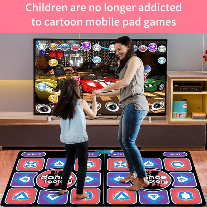 Tanzmatte für Kinder, doppelte Tanzmatte für TV, elektronisch mit kabellosem Controller, rutschfest,