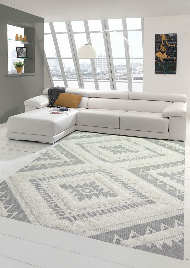 Teppich-Traum In- & Outdoor Teppich Sisal Wohnzimmer Wintergarten orientalisches Rautenmuster gezack