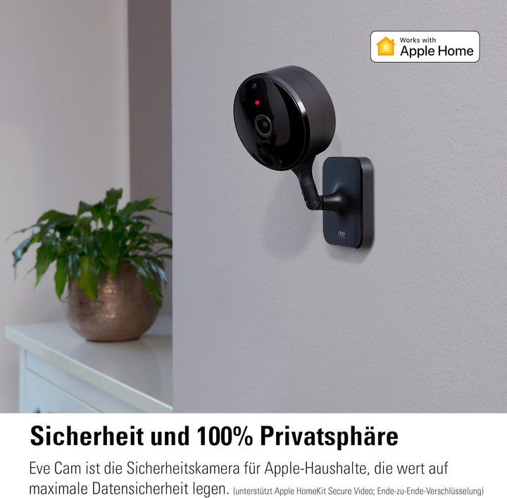 Eve Cam - Smarte Innenkamera, 1080p-Auflösung, WLAN, 100 Prozent Privatsphäre, HomeKit Secure Video,