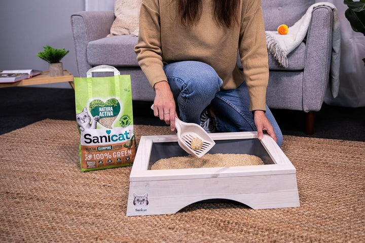 Sanicat – Pflanzliche Klumpstreu Natura Activa 100 % Green | Hohe Absorption und natürliche Klumpenb