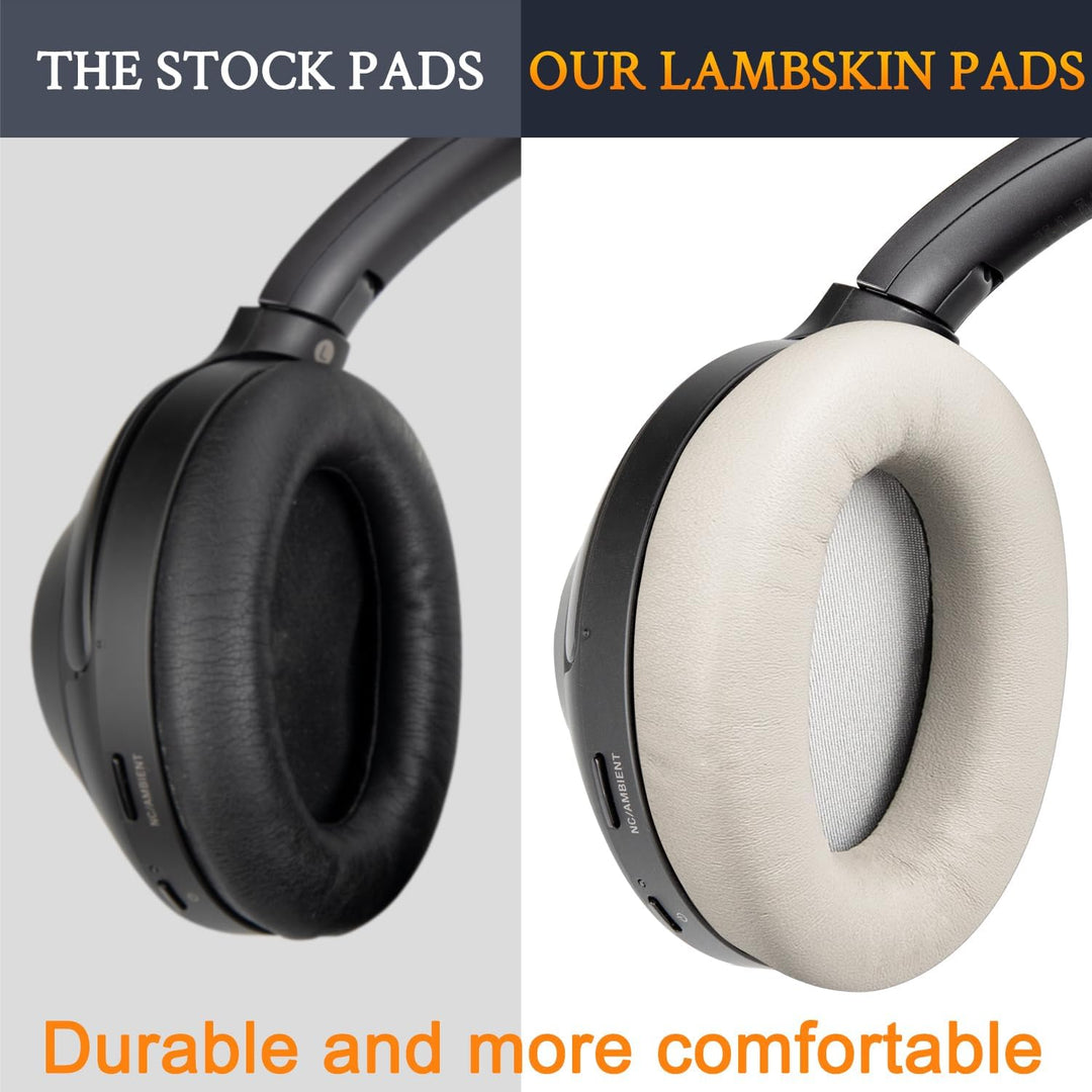 SOULWIT Lammfell Ersatzpolster Ersatz Ohrpolster für Sony WH-1000XM3 (WH1000XM3) Over-Ear Kopfhörer,