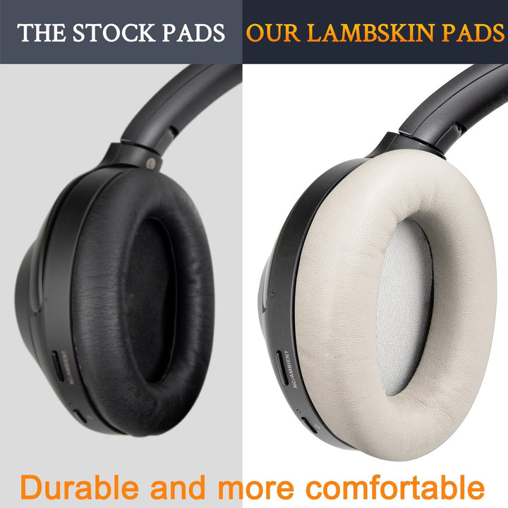 SOULWIT Lammfell Ersatzpolster Ersatz Ohrpolster für Sony WH-1000XM3 (WH1000XM3) Over-Ear Kopfhörer,