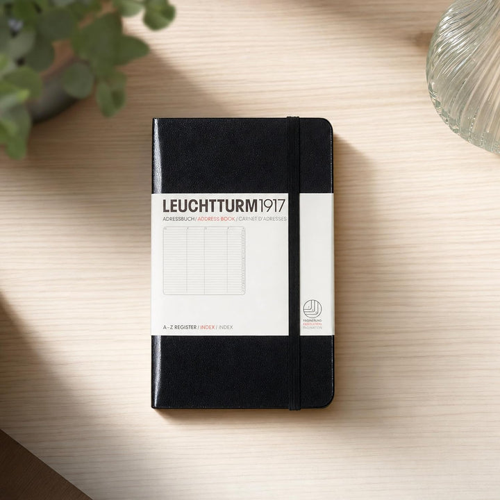 LEUCHTTURM1917 316927 Adressbuch Pocket (A6), Hardcover, Schwarz, Pocket (A6)