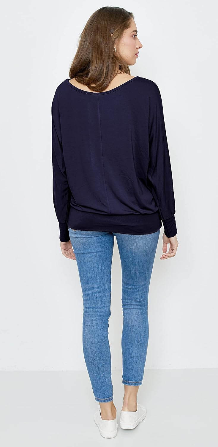 Van Der Rich ® - Oversize T-Shirt mit Fledermausärme - Damen Ml-marine XL, Ml-marine XL