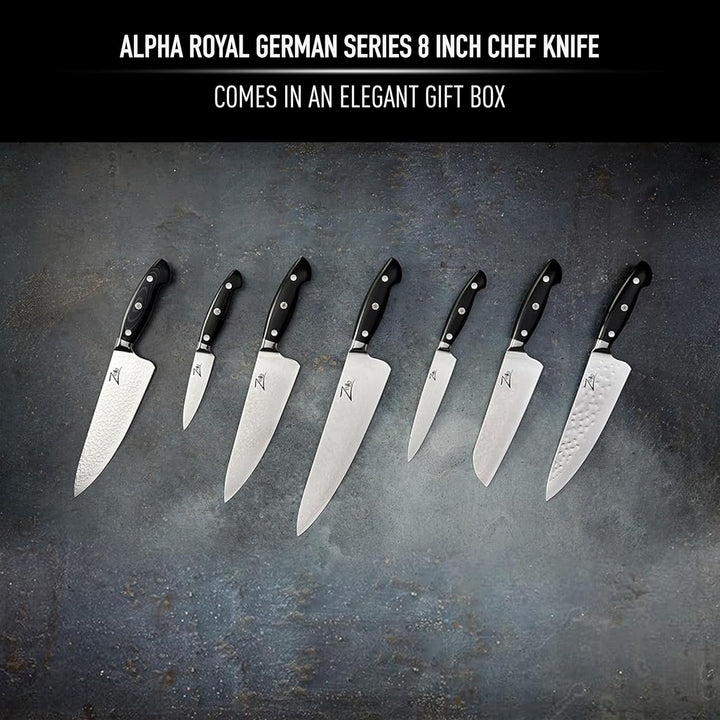 Zelite Damastmesser Set, Scharfes Allzweckmesser, 20,3 cm Küchenmesser, Japanisches Messer für Gastr