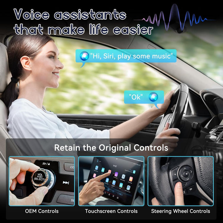 CarPlay Wireless Adapter, für Apple Wireless Car Play & Android Auto Adapter 2 in 1, Plug and Play V