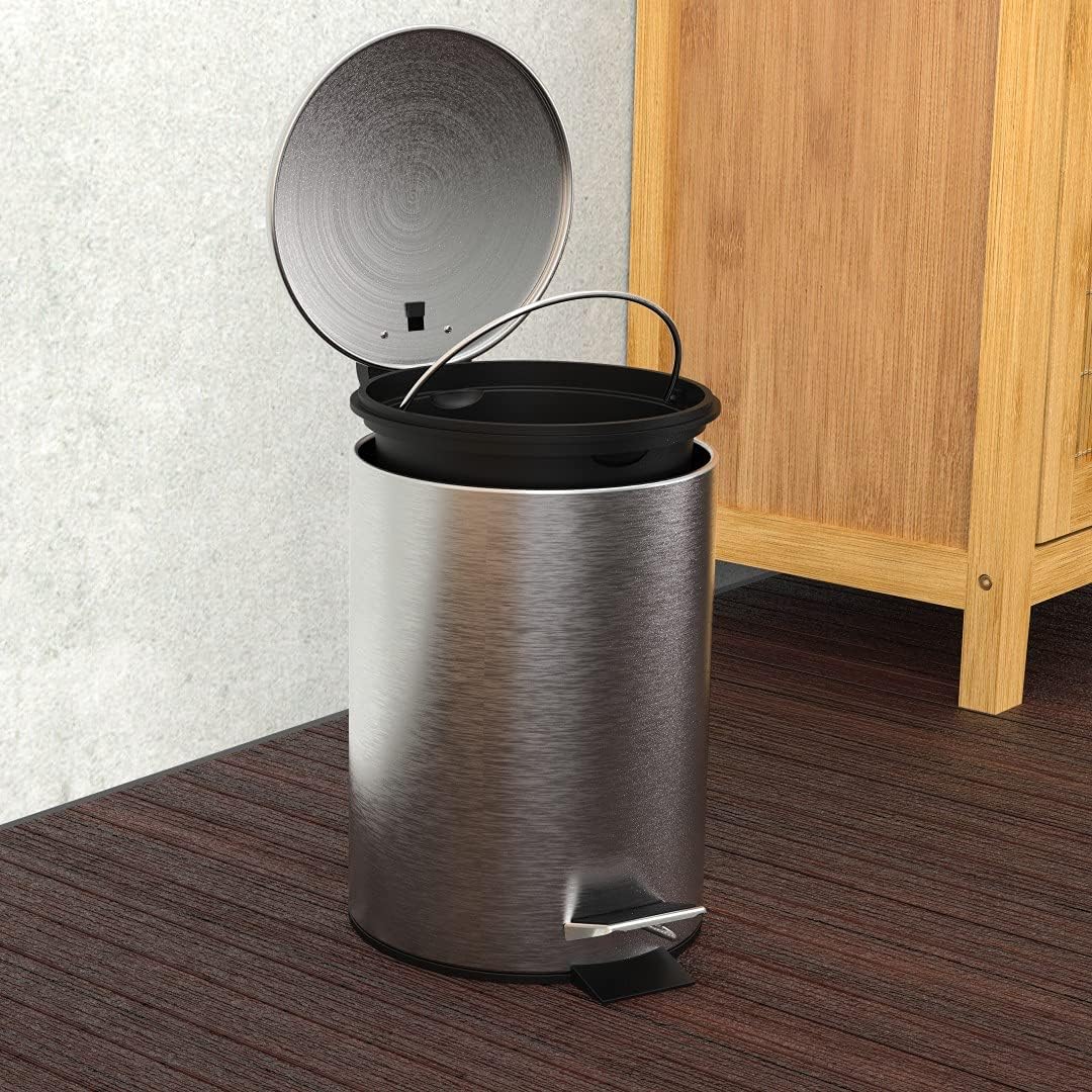 EISL Kosmetikeimer Bad (3 Liter) aus Edelstahl, Deckel mit Absenkautomatik, Badezimmer mit entnehmba