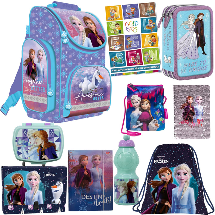 Goldkids - Schulranzen für Jungen und Mädchen, 4/10er-Set - Schul-Rucksack für Kinder mit Federmäppc