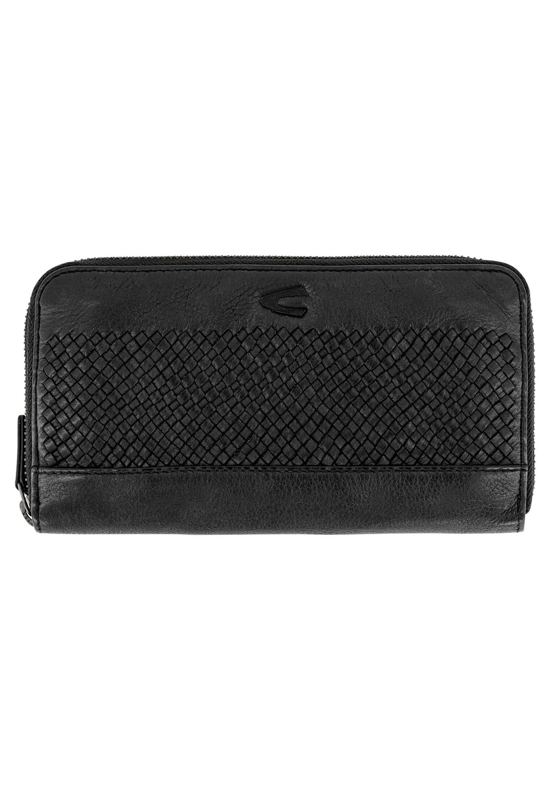 camel active Damen Wave Geldbörse mit handgeflochtenem Lederdetails L Schwarz, L Schwarz