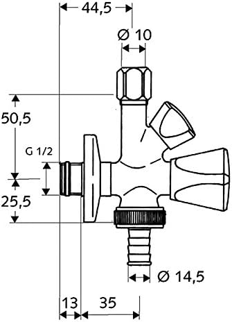 SCHELL 038450699 Kombi-Eckventil 1/2 x 3/8'' , Kombinations-Eckventil chrom , Eckventil mit Dreikant