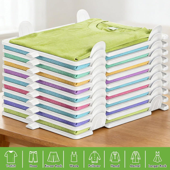 BoxLegend10 Stück T-Shirt Organizer Stapelbar, Closet Organizer, Erwachsene und Kinder Kleiderschran