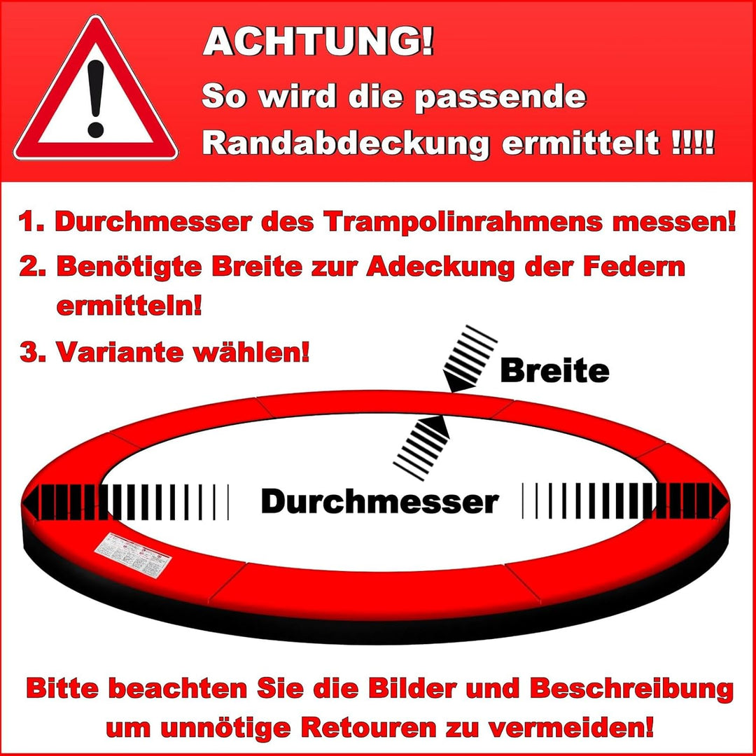 Baunsal® Trampolin Randabdeckung Ø 183 244 250 275 300 305 335 366 370 396 400 427 430 457 460 487 4