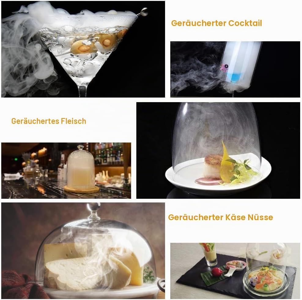 BORUIT Rauchen Gun Lebensmittel Raucher Portable Holz Cocktails Rauch Infuser mit Holzchips, Lebensm