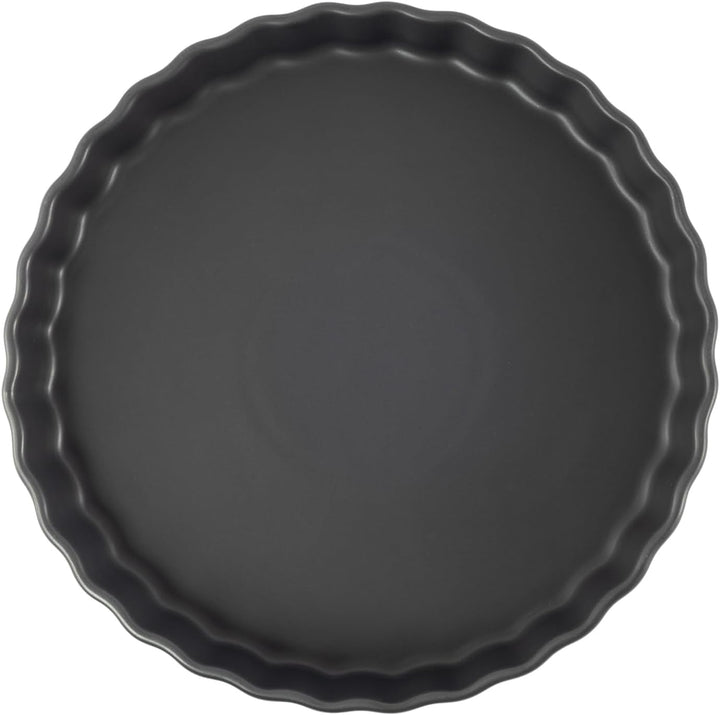 Quicheform Keramik 28 cm – Tarteform rund mit Antihaftbeschichtung und hohem Rand, Obstkuchenform, k