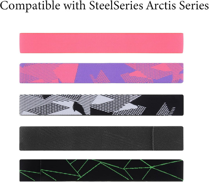 Geekria 5 Packungen Flex Fabric Headband Pad, kompatibel mit SteelSeries Arctis 7, Arctis 9X, Arctis