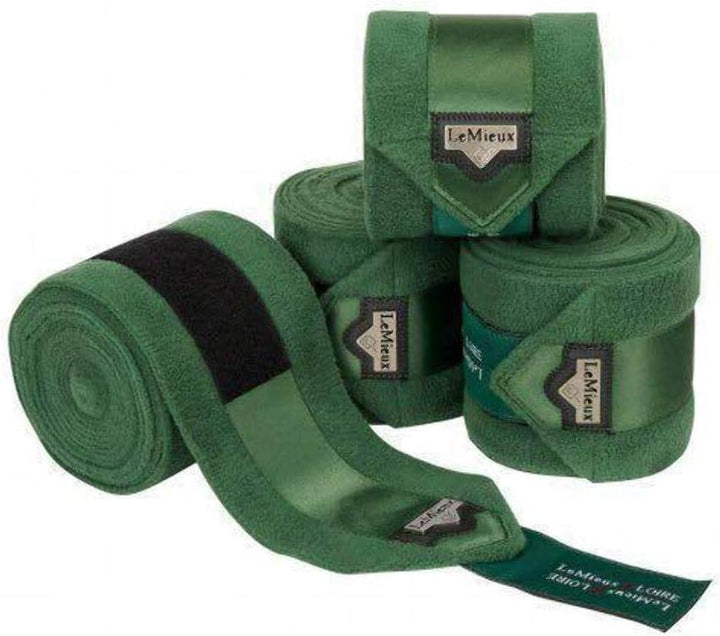 LeMieux Loire Satin Polo Bandages Hunter Green Set of 4 L hunter green, L hunter green