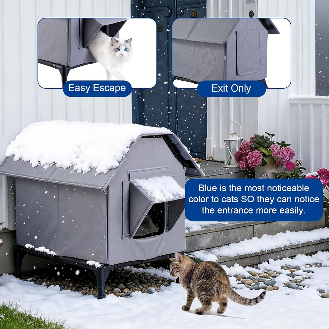 Katzenhaus Für Draussen Winterfest, Haus für verwilderte Katzen Wasserdicht Wetterfester, Katzenhaus