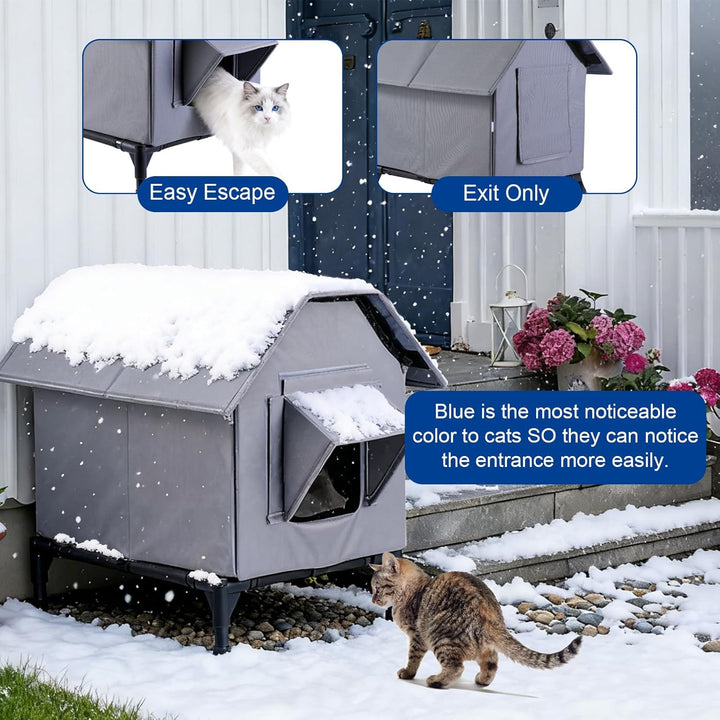Katzenhaus Für Draussen Winterfest, Haus für verwilderte Katzen Wasserdicht Wetterfester, Katzenhaus