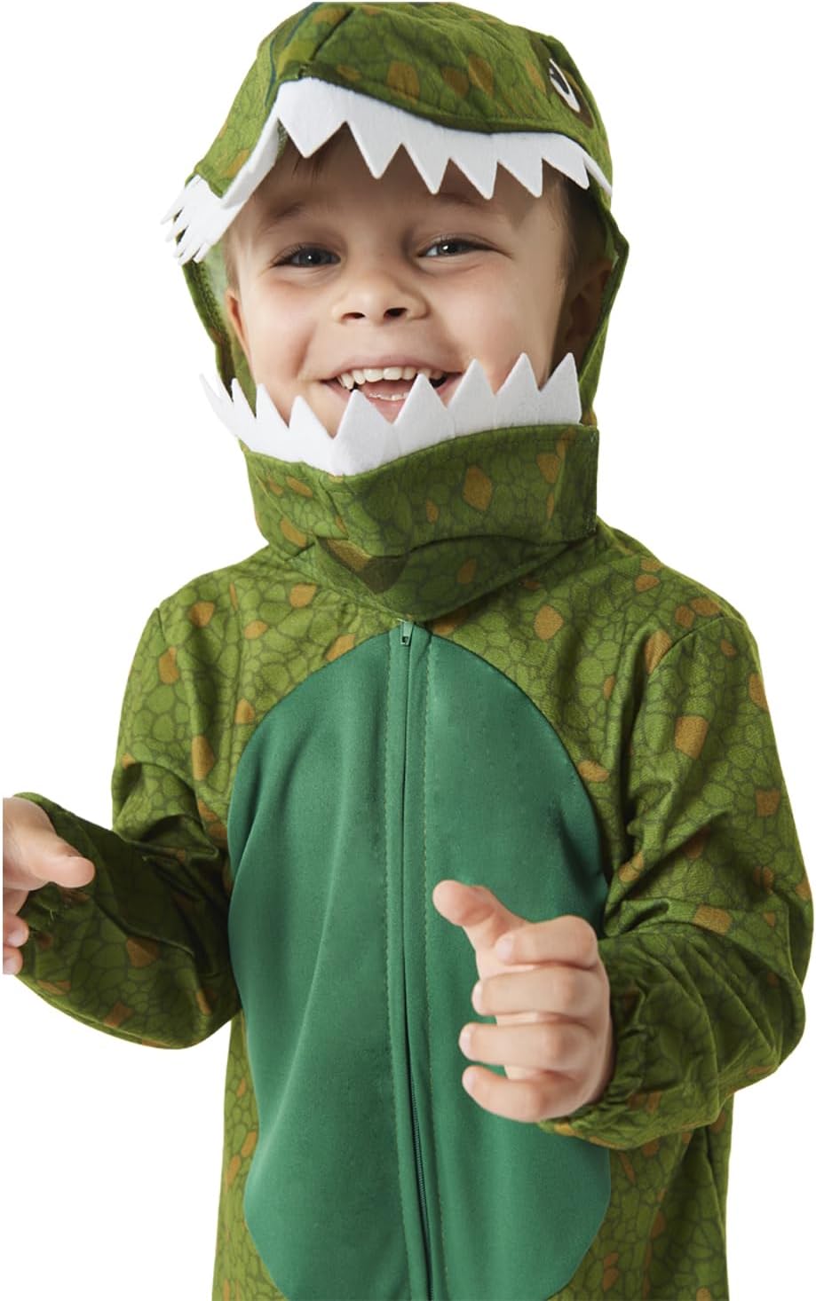 Amscan - Unisex Kids Green Dinosaur Onesie Age: 3-12 Years 128, 128