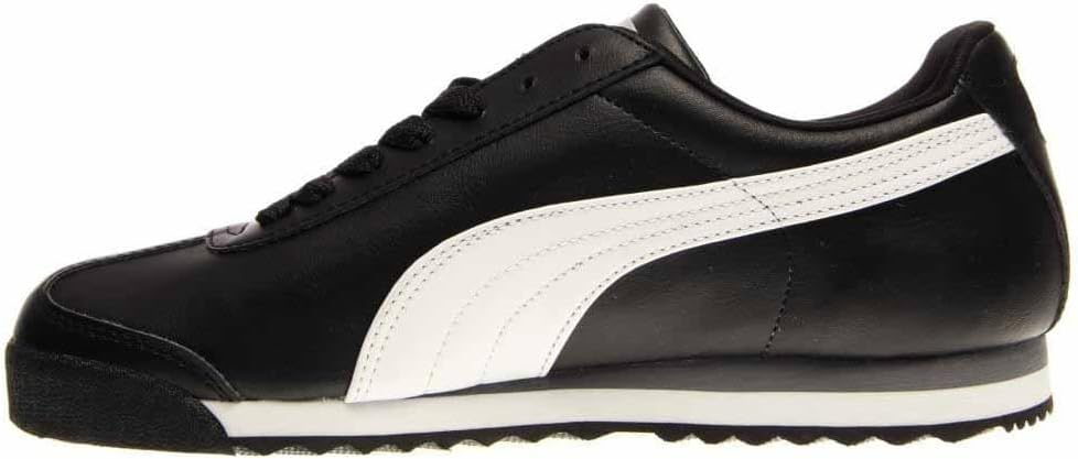 PUMA Damen Roma Basic Turnschuh 43 EU Schwarz Weiss Silberfarben, 43 EU Schwarz Weiß Silberfarb