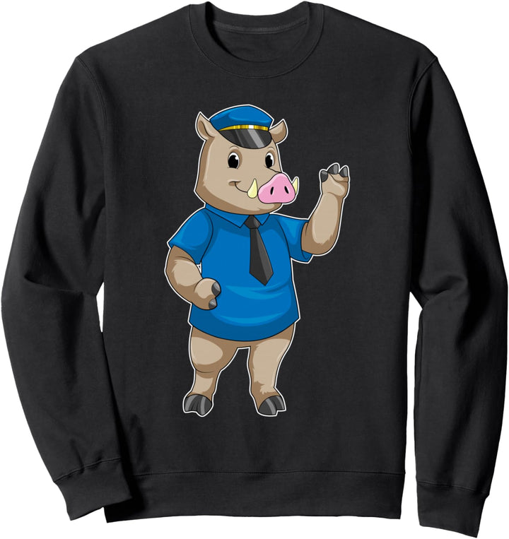 Eber Polizei Polizist Polizeimütze Sweatshirt