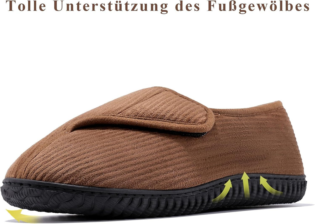 Git-up Herren Diabetiker Hausschuhe Schuhe Arthritis Ödem Verstellbare Verschluss Memory Foam Haussc