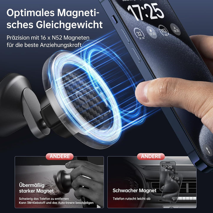 SYNCWIRE Handyhalterung Auto für MagSafe Autohalterung, Flexibler Drehbarer Magnetischer Handyhalter