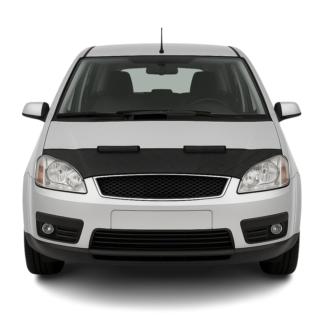 OMAC Haubenbra Steinschlagschutz Bonnet Bra kompatibel mit Ford C-Max 2003-2010 Schwarz Halb Schwarz