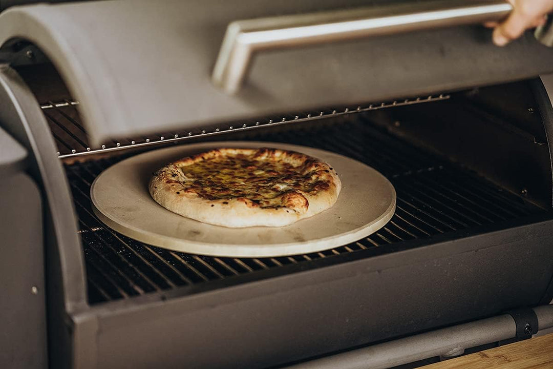 MOESTA-BBQ 10373 Pizzastein No. 1 - Rund 36,5cm Durchmesser - Cordierit Naturstein - Italienischer G