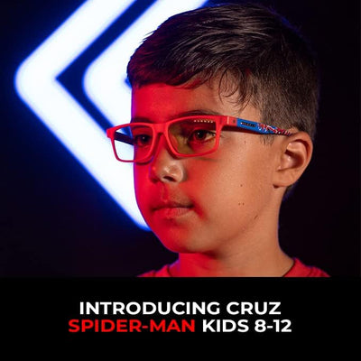 Gunnar Gaming- & Computerbrille | Model: Cruz Kids Large (age 8-12), Rahmenfarbe: Spider-Man, Linsen