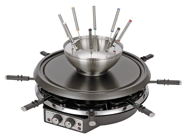 Tarrington House Raclette Grill, 2-in-1-Kombination, 1200 W, mit Grill Stein, für 8 Personen (RG1981