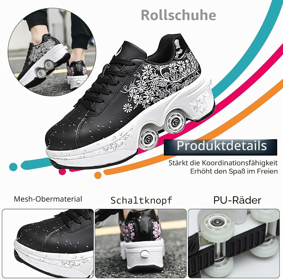 Rollschuhe für Mädchen, Sneaker, Skateschuhe, Sneaker, mit Rädern, Sport, Gymnastik, Mode, Mehrzweck