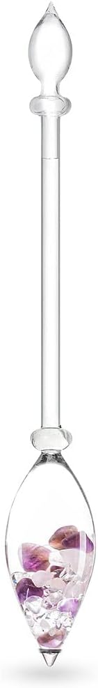 VitaJuwel WELLNESS Edelsteinphiole mit Amethyst, Rosenquarz & Bergkristall Wellness Fläschchen Rose,