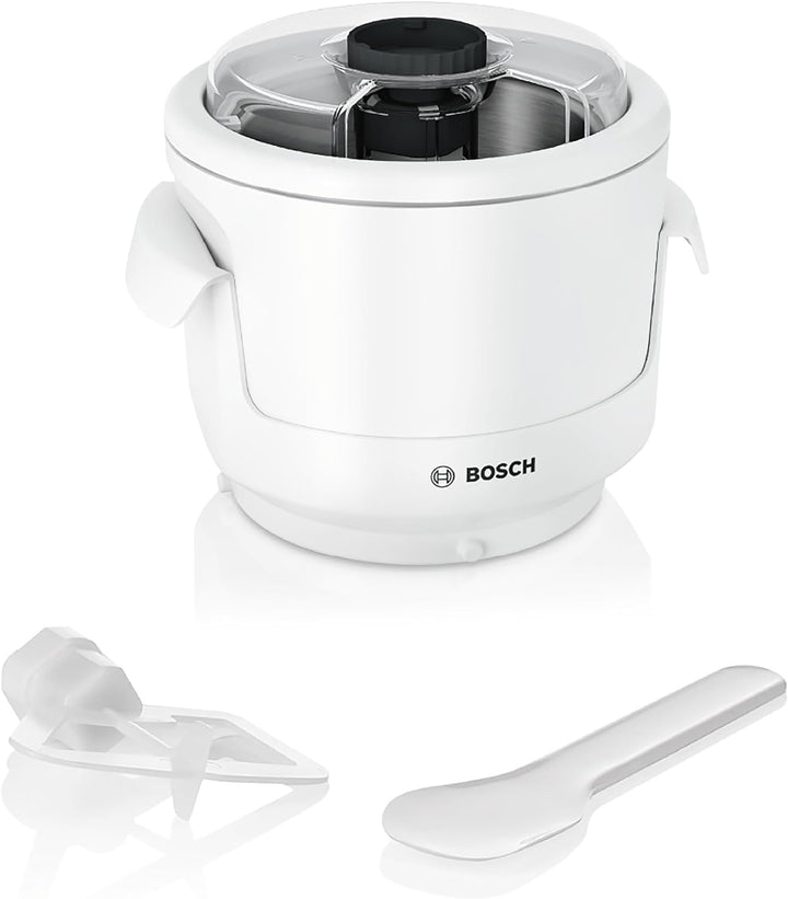 Bosch Eisbereiter, MUZ9EB1, 550ml Eis, selbstgemachtes Eis, Sorbet und Frozen Yoghurt, weiss, passen
