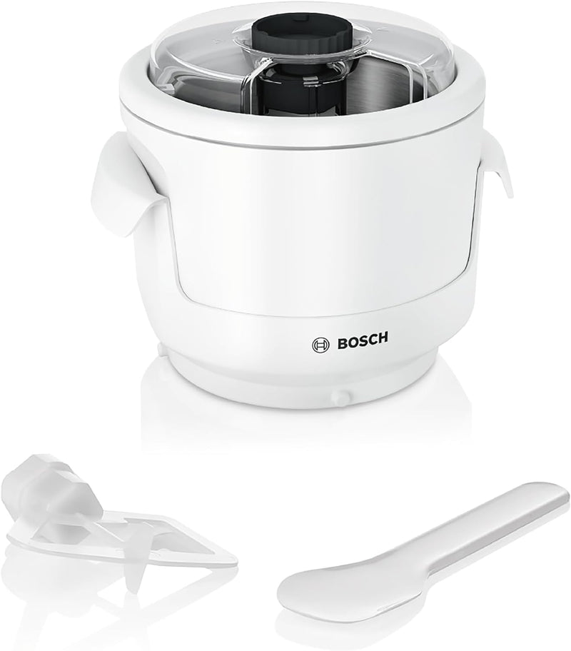 Bosch Eisbereiter, MUZ9EB1, 550ml Eis, selbstgemachtes Eis, Sorbet und Frozen Yoghurt, weiss, passen