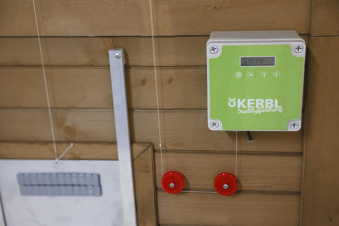 Kerbl 70545 Automatische Hühnertür Set inklusive Schiebetüre, Hühnerklappe Geflügelklappe Geflügelst