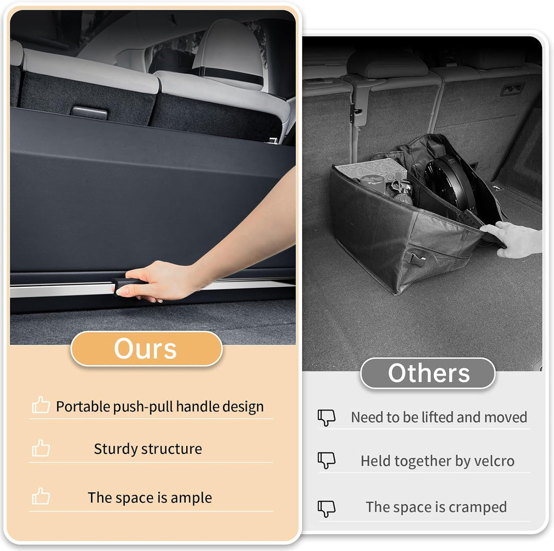 61L Premium Leder Auto Kofferraum Organizer mit Deckel - Vordertür-Design, Stabile Griffen, Multifun